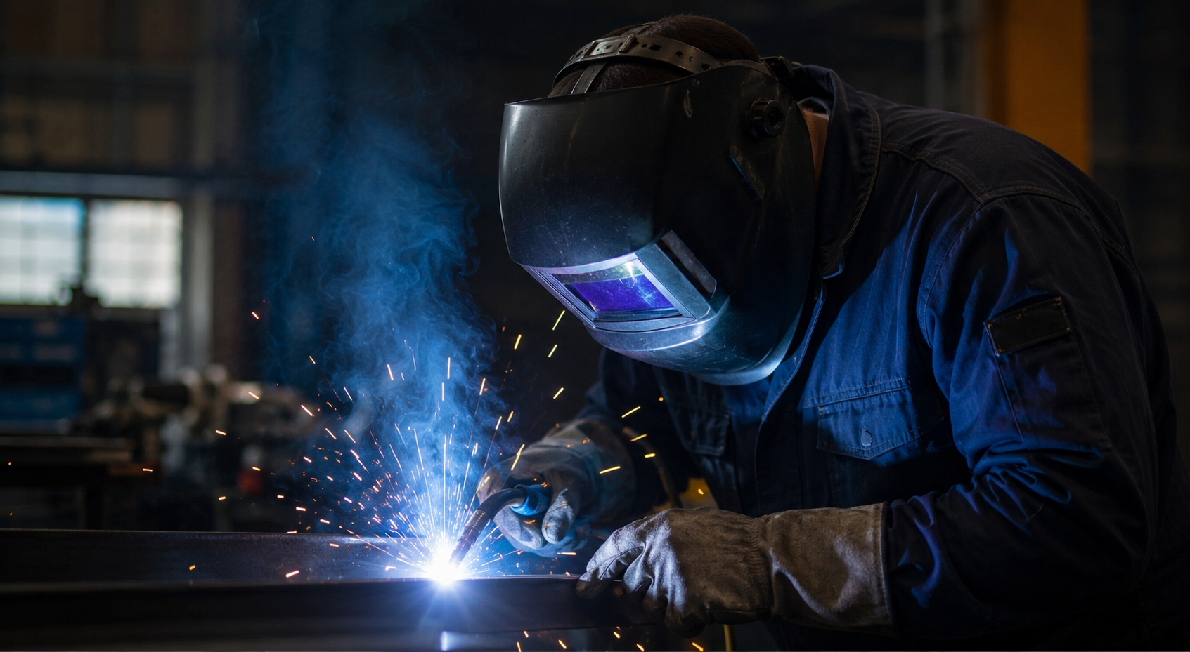 WIG/MAG-Schweißer im industriellen Einsatz